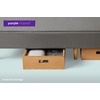 image:imagePurple Bed Frame  Charcoal Twin Size Durable Platform Easy Assembly Upholstered with Tapered Wooden Legs Stylish and StrongCharcoal