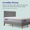 image:imagePurple Bed Frame  Charcoal Twin Size Durable Platform Easy Assembly Upholstered with Tapered Wooden Legs Stylish and StrongStone Grey