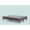image:imagePurple Headboard  Queen Size  Grey Upholstered Platform Bed Frame with Tapered Wooden Legs  Durable Easy Assembly  Versatile Style for Any Bedroom DcorFoundation  Charcoal