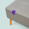 image:imagePurple Headboard  Queen Size  Grey Upholstered Platform Bed Frame with Tapered Wooden Legs  Durable Easy Assembly  Versatile Style for Any Bedroom DcorFoundation  Stone