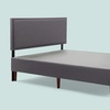 image:imagePurple Headboard  Queen Size  Grey Upholstered Platform Bed Frame with Tapered Wooden Legs  Durable Easy Assembly  Versatile Style for Any Bedroom DcorHeadboard  Charcoal