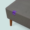 image:imagePurple Headboard  Queen Size  Grey Upholstered Platform Bed Frame with Tapered Wooden Legs  Durable Easy Assembly  Versatile Style for Any Bedroom DcorFoundation  Charcoal