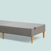 image:imagePurple Headboard  Queen Size  Grey Upholstered Platform Bed Frame with Tapered Wooden Legs  Durable Easy Assembly  Versatile Style for Any Bedroom DcorFoundation  Stone