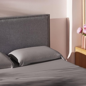 image:imagePurple Headboard  Queen Size  Grey Upholstered Platform Bed Frame with Tapered Wooden Legs  Durable Easy Assembly  Versatile Style for Any Bedroom DcorHeadboard  Stone